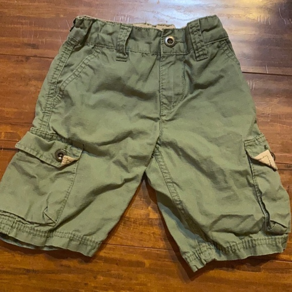 Levi's Boys Cargo Shorts Olive Green Adjustable Waist Size 3T
